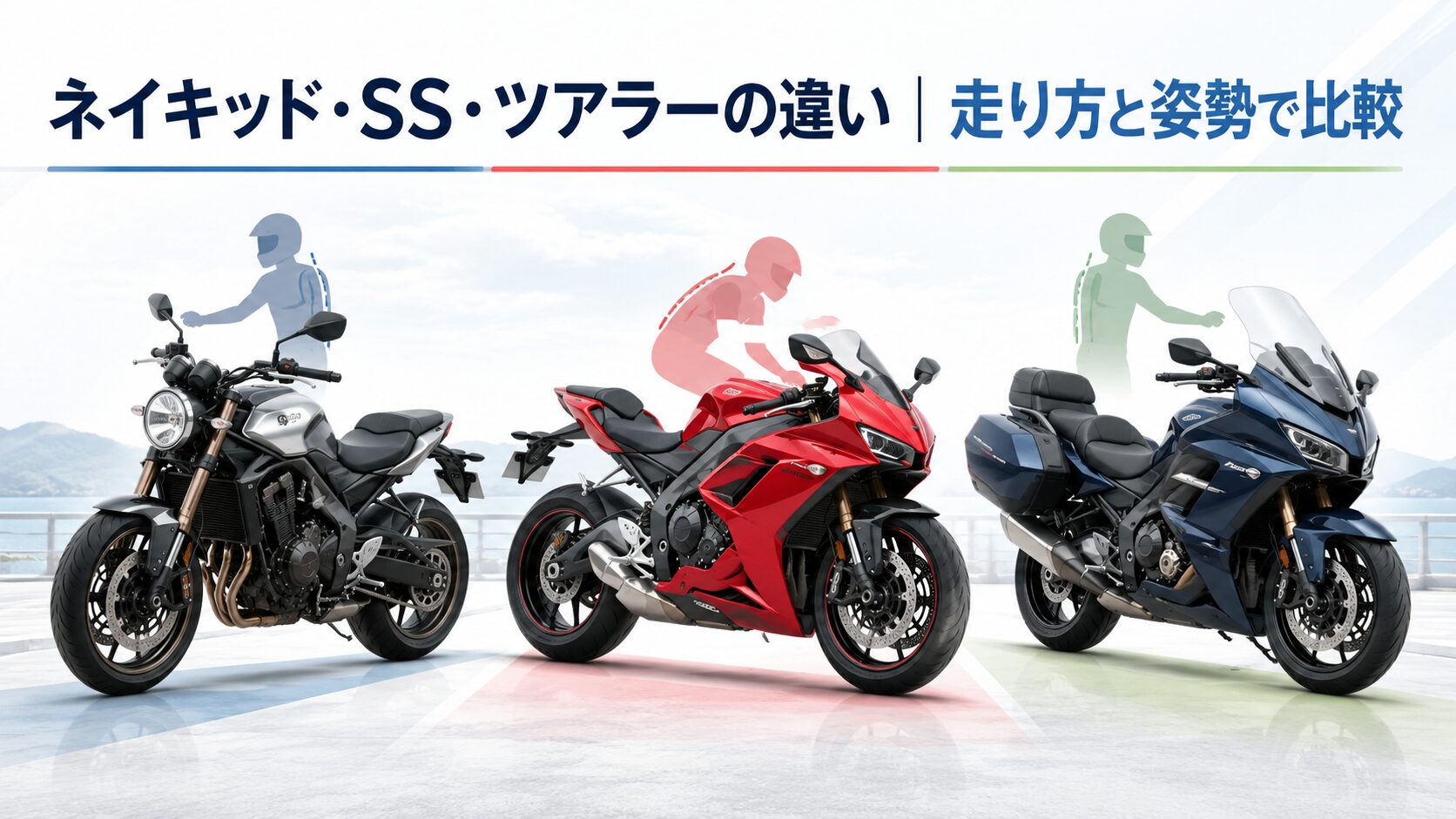 ネイキッド・SS・ツアラーの違い｜走り方と姿勢で比較