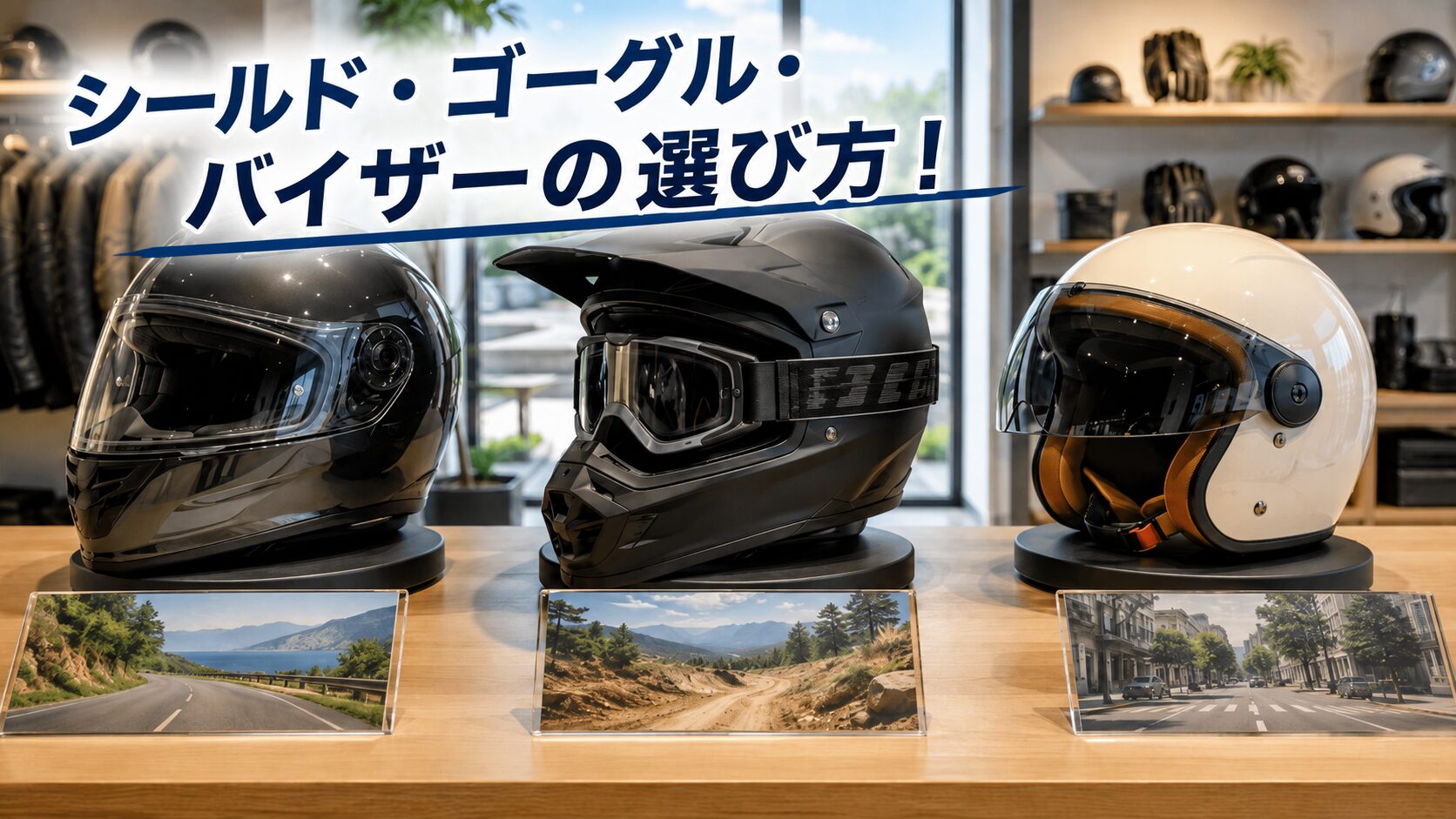 シールド・ゴーグル・バイザーの選び方！曇り止め対策から夜間走行の視界確保まで