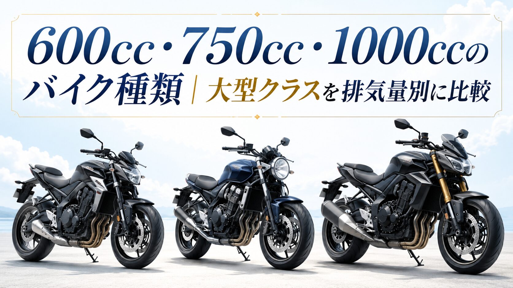 600cc・750cc・1000ccのバイク種類｜大型クラスを排気量別に比較
